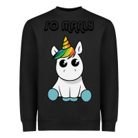 Black so manly funny unicorn Heavyweight Sweatshirt - artisFamous