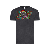 Vintage Black christmas joy pitbull Vintage Tee - RanaPortraitStore