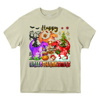Mossy happy hallothanksmas dinosaur Heavy Core Tee - texasbilliewilder