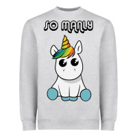 Heather Grey so manly funny unicorn Heavyweight Sweatshirt - artisFamous