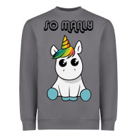 So Manly Funny Unicorn Heavyweight Sweatshirt | Teevron