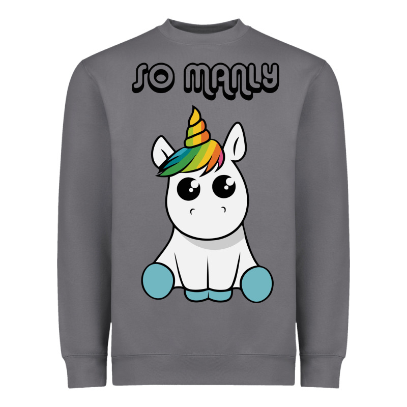 So Manly Funny Unicorn Heavyweight Sweatshirt by artisFamous | Teevron