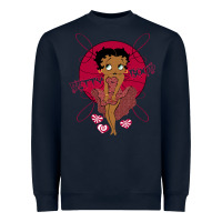 Navy Black Betty Boop Heavyweight Sweatshirt - artisFamous