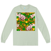 St. Patrick's Day Pig And Candy Pot Of Gold Long Sleeve Tee | Teevron