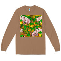 Toasted Coconut St. Patrick's Day Pig And Candy Pot Of Gold Long Sleeve Tee - FaDigitalArtStudio