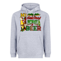 Heather Grey my christmas spirit is beer with beer bottles Heavyweight Hoodie - AdoDesignShop