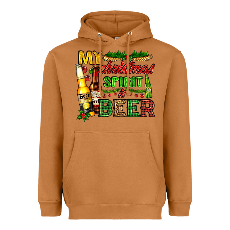 My Christmas Spirit Is Beer With Beer Bottles Heavyweight Hoodie by AdoDesignShop | Teevron