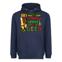Navy my christmas spirit is beer with beer bottles Heavyweight Hoodie - AdoDesignShop