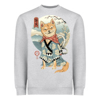 Heather Grey shiba inu dog japan Heavyweight Sweatshirt - artisFamous