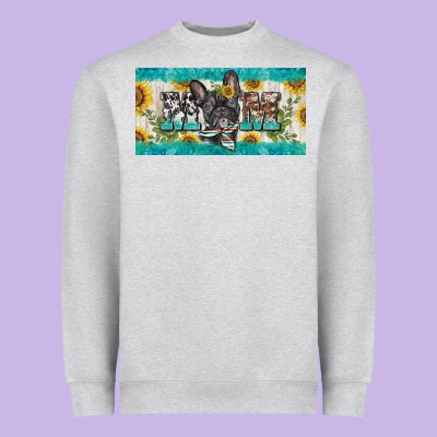 French Bulldog Mom License Plate Template Heavyweight Sweatshirt Designed By Barkaloodesign