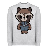 Heather Grey rocket racoon chibi Heavyweight Sweatshirt - artisFamous
