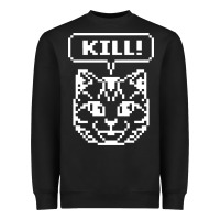 Black kill no more heroes cat Heavyweight Sweatshirt - artisFamous