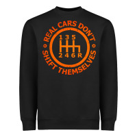Black real cars dont shift themselves Heavyweight Sweatshirt - artisFamous
