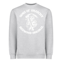 Heather Grey sons of anarchy Heavyweight Sweatshirt - artisFamous
