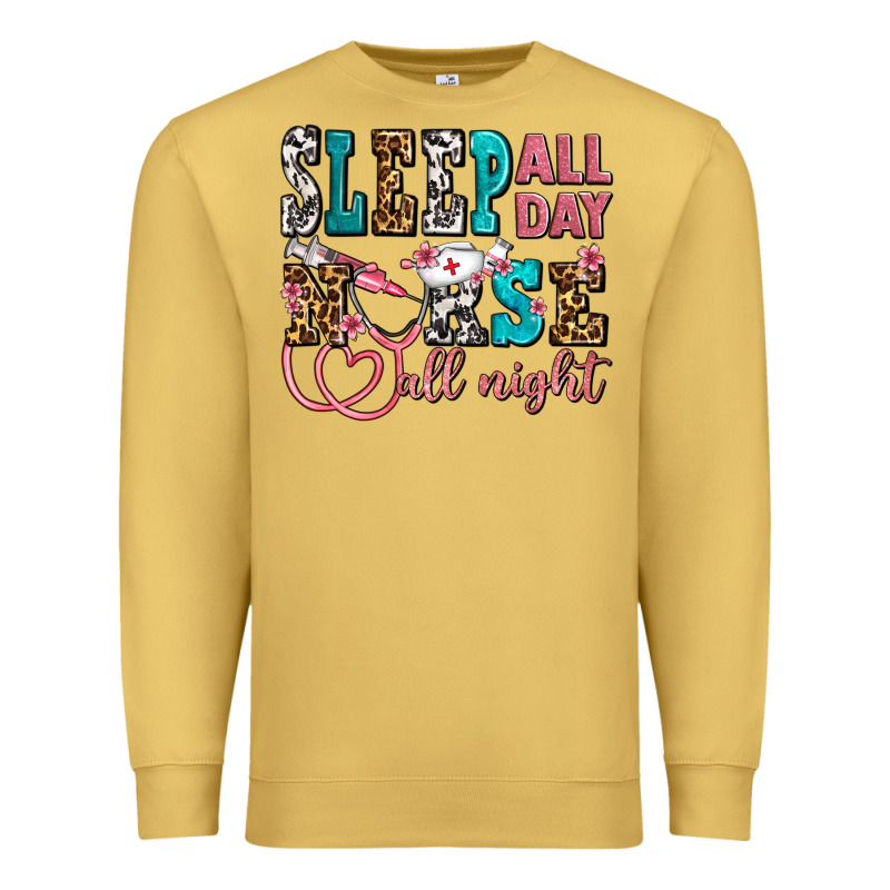 Sleep All Day Nurse All Night Premium Sweatshirt by AdoDesignShop | Teevron