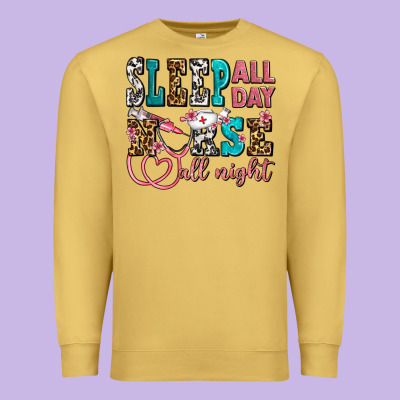 Sleep All Day Nurse All Night Premium Sweatshirt Designed By Adodesignshop