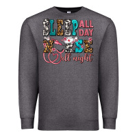 Charcoal Heather sleep all day nurse all night Premium Sweatshirt - AdoDesignShop