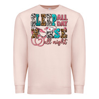 Pale Pink sleep all day nurse all night Premium Sweatshirt - AdoDesignShop