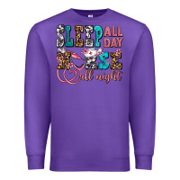 Purple sleep all day nurse all night Premium Sweatshirt - AdoDesignShop