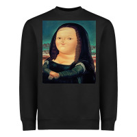 Black fernando botero mona lisa Heavyweight Sweatshirt - artisFamous