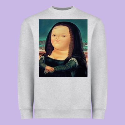 Fernando Botero Mona Lisa Heavyweight Sweatshirt Designed By Artisfamous