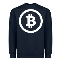 Navy bitcoin Heavyweight Sweatshirt - artisFamous