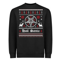 Black hail santa ugly christmas sweater   sweatshirt Heavyweight Sweatshirt - artisFamous