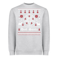 Heather Grey hail santa ugly christmas sweater   sweatshirt Heavyweight Sweatshirt - artisFamous