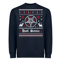 Navy hail santa ugly christmas sweater   sweatshirt Heavyweight Sweatshirt - artisFamous