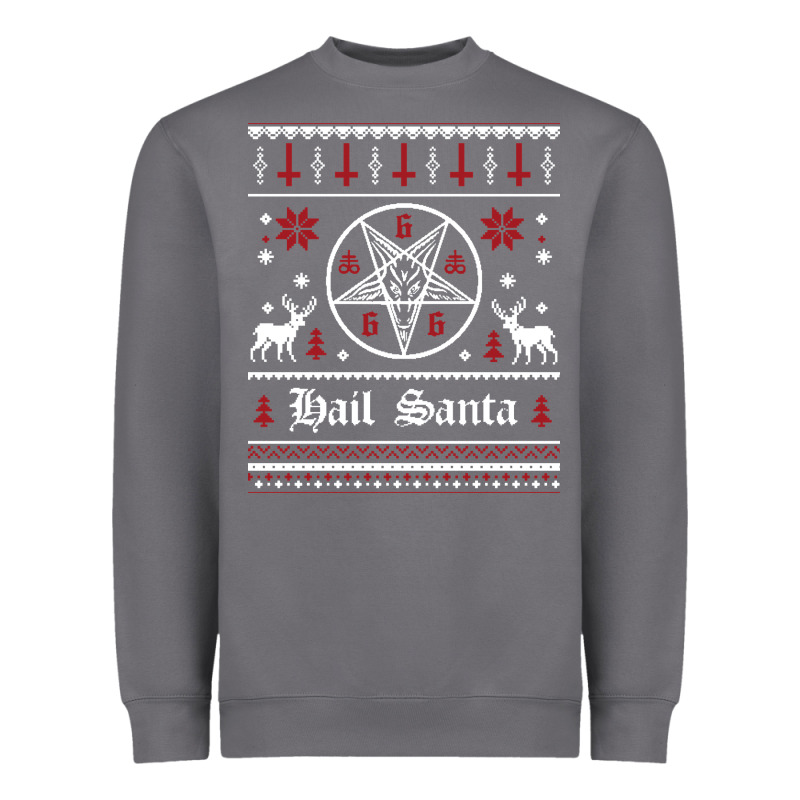 Hail Santa Ugly Christmas Sweater   Sweatshirt Heavyweight Sweatshirt by artisFamous | Teevron
