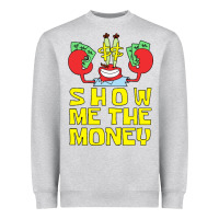 Heather Grey mr krabs show me the money Heavyweight Sweatshirt - artisFamous