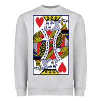 Heather Grey king of hearts Heavyweight Sweatshirt - artisFamous