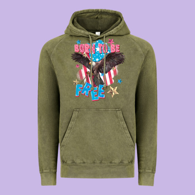 Born To Be Free Vintage Hoodie Designed By Fadigitalartstudio