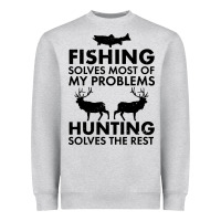 Heather Grey funny fishing and hunting Heavyweight Sweatshirt - artisFamous