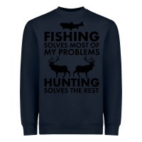 Navy funny fishing and hunting Heavyweight Sweatshirt - artisFamous