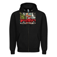 Black christmas truck Zipper Hoodie - BarkalooDesign