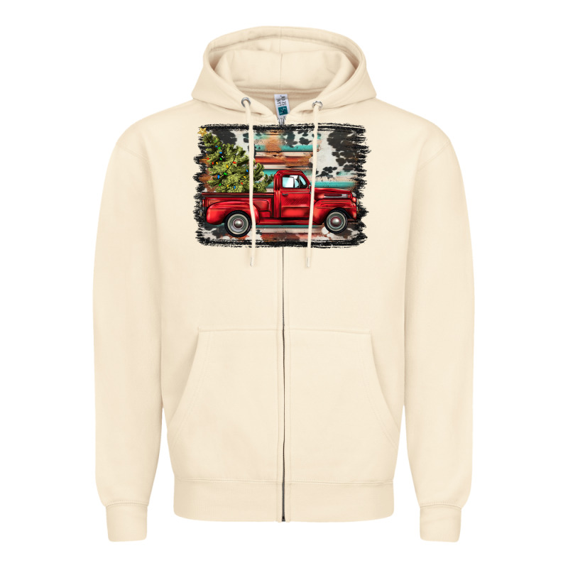 Christmas Truck Zipper Hoodie by BarkalooDesign | Teevron