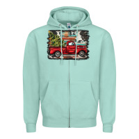 Seafoam christmas truck Zipper Hoodie - BarkalooDesign