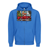 True Royal christmas truck Zipper Hoodie - BarkalooDesign