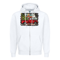 White christmas truck Zipper Hoodie - BarkalooDesign