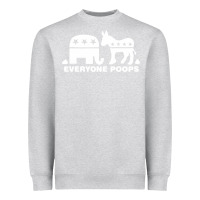 Heather Grey everyone poops Heavyweight Sweatshirt - artisFamous