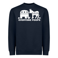 Navy everyone poops Heavyweight Sweatshirt - artisFamous
