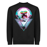 Black bichons frise dog vintage Heavyweight Sweatshirt - artisFamous