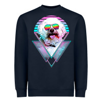 Navy bichons frise dog vintage Heavyweight Sweatshirt - artisFamous
