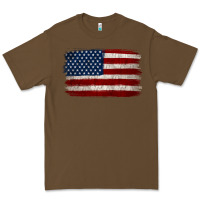 Cacao Distressed American Flag Premium Tee - Jasminsmagicworld