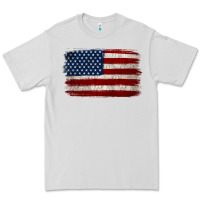 Dove Grey Distressed American Flag Premium Tee - Jasminsmagicworld