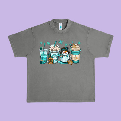 Winter Coffee Cups Urban Heavy Tee Designed By Oliviacreatesart