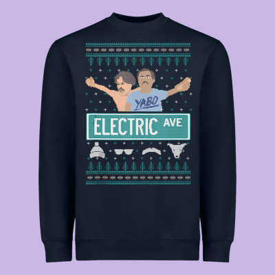 Pardon My Take Electric Avenue Ugly Christmas Sweater Heavyweight Sweatshirt Designed By Artisfamous