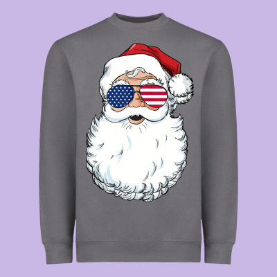 Santa Claus  U.s.a Sunglasses Christmas In July Santa Heavyweight Sweatshirt Designed By Artisfamous