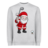 Heather Grey santa claus golf christmas golfer golfing gift Heavyweight Sweatshirt - artisFamous